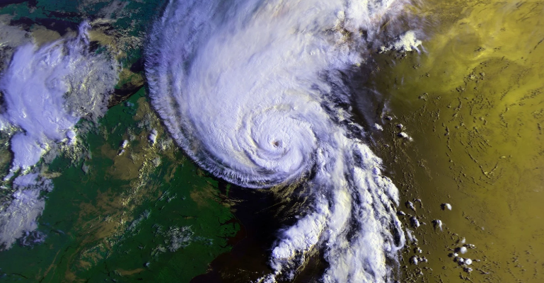 Cyclone image from the sky on the radar